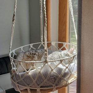 Macrame Cat Swing, Custom Color Available